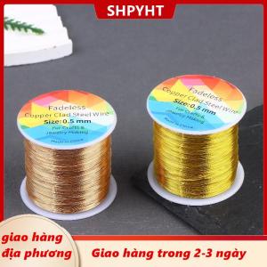 [COD] SHPYHT Giao hàng địa phương 100m 328ft fadeless đồng mạ thép dây uốn cong Kim Loại Điêu khắc dây cho nghề hoa trang sức làm 0.3 0.4 0.5mm