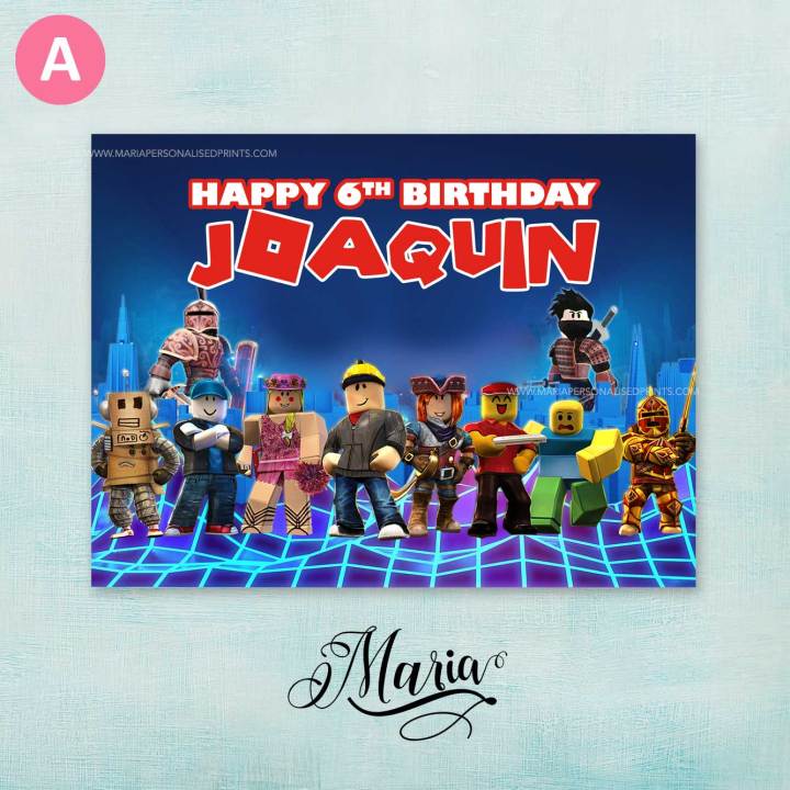 Maria Personalized Roblox Birthday Party Supplies Customizable Birthday Banner Various Size Birthday Banners Roblox Themed Party Decorations Custom Design Birthday Banner Lazada Lazada PH