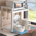 JAERSENT Microwave Rack Oven Rack Kitchen Rack Stainless Steel Storage Rack Height-adjustable, retractable base. 
