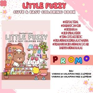 LITTLE FUZZY Buku Gambar Mewarnai Untuk Dewasa Dan Anak Coloring Book For Creativity Relaxation
