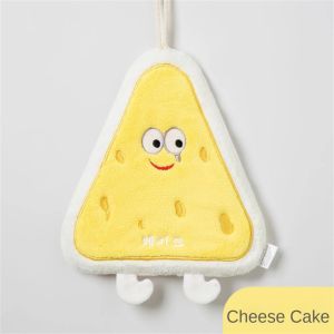 Khăn Lau Tay Treo Tường 3 Lớp Bằng Vải Nhung San Hô Dày Dặn Khô Nhanh Hình Bánh Quy Đáng Yêu