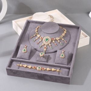 HOUCHU Texture Jewelry Tray with Partitioned Velvet High-end Jewelry Packaging Gift Box Multi-purpose Exquisite Jewelry Set Display Stand Women