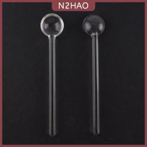 N2HAO Dài xử lý thủy tinh muỗng cà phê Bộ đồ ăn trong suốt cà phê khuấy muỗng