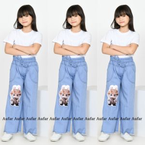 overall anak perempuan boneka labubu led bisa nyala usia 5-12 tahun