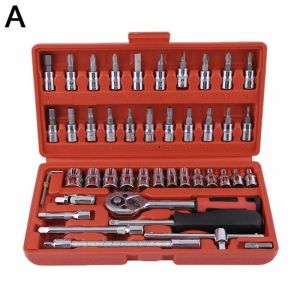 Tool kit Set alat Kunci Sok set 37pcs/kunci pas Set 12pcs 8-19mm 1/2 kunci Mata Sok lengkap 19pcs Kombinasi 1/2 72gigi / Kunci Shock Set 1 Lengkap 37 PCS Kunci Mata Sok Set Socket Full Tool Kit Set Alat Perbaikan Mobil Set