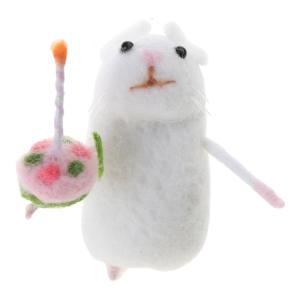Unique Handmade Felting Mouse Felt Mouse Halloween Ornament with Pumpkins/Red Clothes for Christmas Decoration