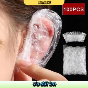 SHNGki 100pcs Disposable Earmuff Stransparent Waterproof Earmuffs Hair Dye Perm Color Plastic Earmuffs