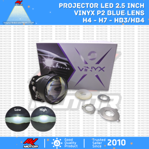 Lampu Projector LED Vinyx P2 Blue Lens RHD 2.5 inch High Low H4 H7 HB3/HB4
