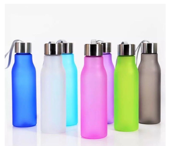 STYLE FASHION 600ML PLAIN PROSTED COLORED WATER BOTTLE PLASTIC TUMBLER ...