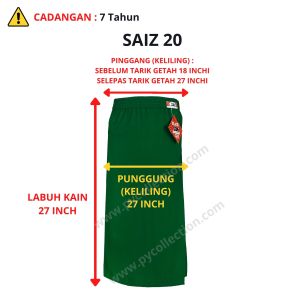 KAIN KURUNG HIJAU SEKOLAH AGAMA HIJAU KAIN LICIN KOSHIBO SCHOOL UNIFORM JENAMA BLACK CAT TAIPING BC011