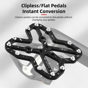 Clipless Pedal Flat Converter Non-Slip Texture Wide Quick Switch for Shimano SPD LOOK Bikes Platform Flat Bicycle Pedals Adapter