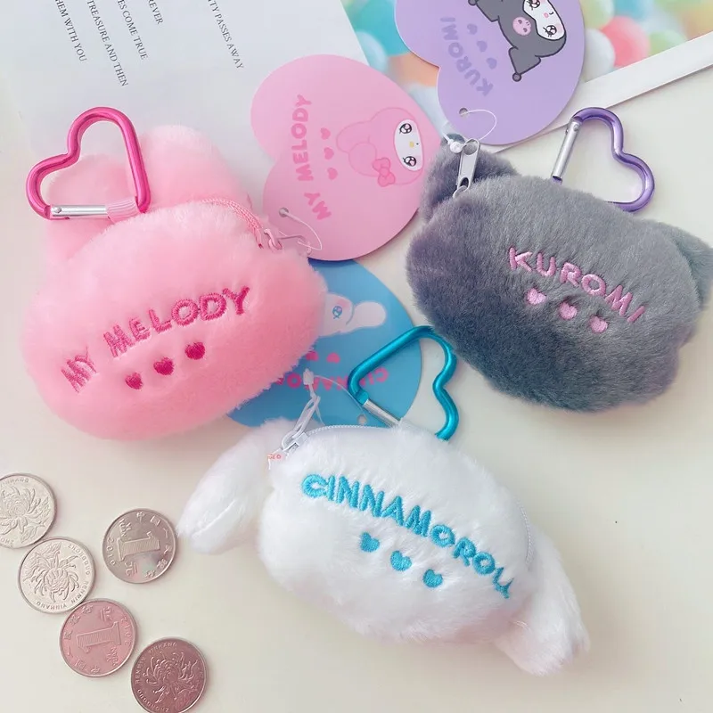 Kawaii Sanrio Hello Kitty Cinnamoroll Kuromi Coin Purse Cute Cartoon Coin  Purse Students Portable ID Organizer Birthday Gift