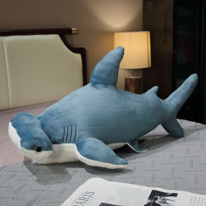 JOJO CASTLE Giant Size Whale Plush Toy Blue Shark Doll Hammerhead Shark Plushie Sea Animals 55/100/135cm  Plushie Sleeping Pillow Stuffed Huggable Shark Soft Pillow Kids Gift