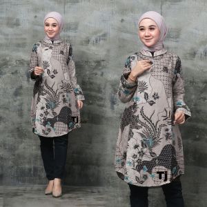 Atasan Wanita Tunik Batik Atasan Kerja Wanita TEJE STORE