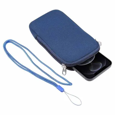 AllGIFT Zipper Mobile Phone Bag Shockproof Neoprene Travel Storage Pouch Solid Color Cellphone Storage Bag