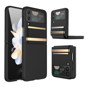 Luxury Ultra Thin Matte Folding Phone Case for GALAXY Z FLIP4 ZFLIP4 FLIP 4 Solid Color Shockproof PC Case + Metal Sheet Protective Phone Cover With Camera Cover Ultra-Thin Tempered Glass Anti-scratch Protector For Samsung Galaxy Z FLIP3 ZFLIP3 FLIP 3