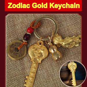 Chinese Zodiac Gold Keychain Exquisite Alloy Design With Cultural Features Fortune Wealth Attract Pendant Gift Accessories Carry Ornament
