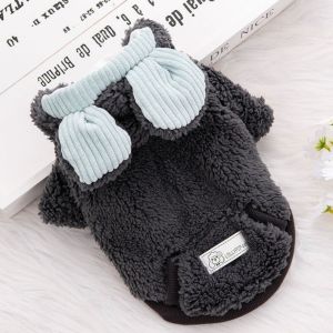 EASYEAH Windproof Dog Warm Clothes Winter Fleece-lined Dog Hiking Jacket Cute Thickened Plush Dogs Coat for Small Medium Dog