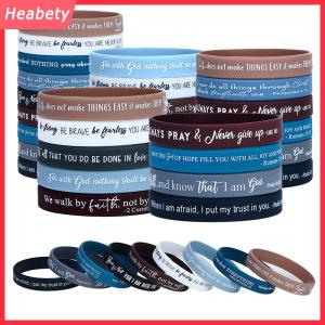 Heabety  36 pcs Tôn Giáo Silicone dây đeo cổ tay số lượng lớn bible Vòng đeo tay cao su đầy cảm hứng đầy màu sắc  Silicone dây đeo cổ tay