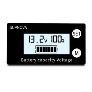 Đồng hồ đo dung lượng pin lithium pin sắt ắc quy điện áp hoạt động 8V-100V hiển thị 4 thông số