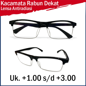 MODEL TERBARU!! kacamata plus lensa antiradiasi frame kotak pria dan wanita kacamata full plus (+) lensa anti blueray +1.00 sampai +3.00