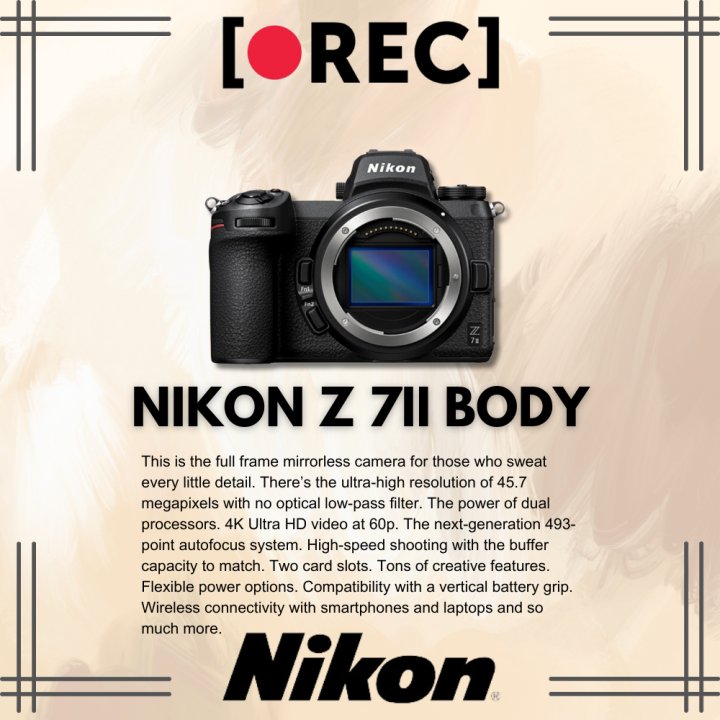 Nikon Z7 II Z 7II Mirrorless Digital Camera Body & with 2470mm F4 len