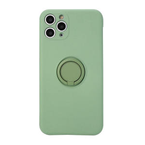 CrashStar With Metal Ring Stand Liquid Silicone Soft Shockproof Phone Case For iPhone 16 15 14 Pro Max Plus 13 12 11 Pro Max X XR XS Max 8 7 Plus + SE 2020 Solid Color Phone Cover Casing With Holder With Velvet Inside