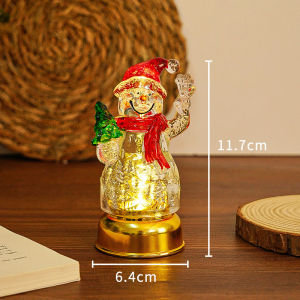 Termaya Led Christmas Snowman Night Light Flameless Electronic Candle Warm White Tabletop Ornament For Home Hari Raya Decor