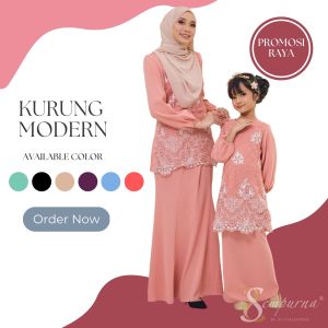 KURUNG MODERN WARNA PEACH / BAJU RAYA 2023 KMB - BAJU RAYA ( B001KM )