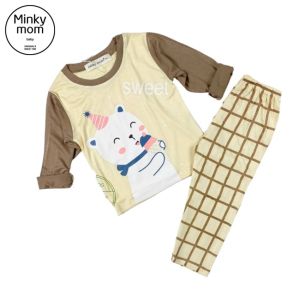 Bộ quần áo dài tay bé trai đồ bộ thun lạnh Minky Mom đồ ngủ cho bé 7- 28 kg TD-IN46