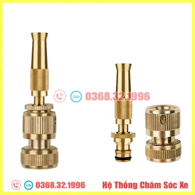 Vòi Xịt Rửa Xe Tưới Cây Rửa Sân Vườn - Vòi Tăng Áp Điều Chỉnh Nhiều Chế Độ Phun Bằng Đồng