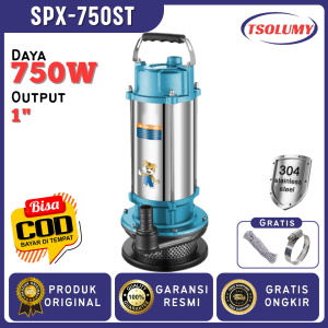 Tsolumy Pompa Air Celup Multifungsi SPX-750ST Pompa Untuk Kebutuhan Tambak Kebun Kolam Ikan