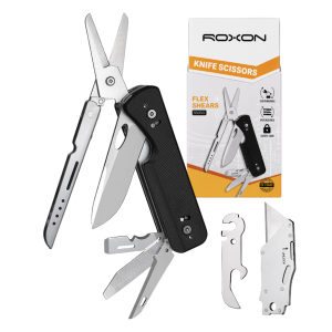 TL288 ROXON Flex Shears S505G Modular Design Multitool with Fixed Big Scissor-Interchangeable Blade & Tools