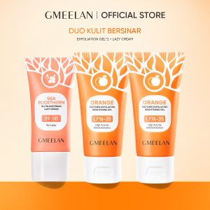 GMEELAN 3PCS Set Exfoliating Gel Scrub Exfoliasi Blood Orange 50g*2+Krim pemutih Lazy Cream 30g