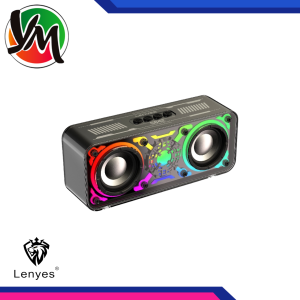 SPEAKER LENYES BLUETOOTH S842 18W Wireless Speaker Bluetooth 5.3 Transparan RGB LED Light TWS Portable FM Radio