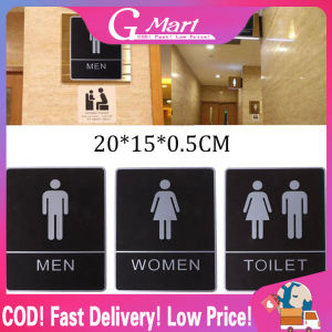 【Toilet Sign】Acrylic Toilet Sign Plate Men & Women WC Symbol Adhesive Backed Bathroom Toilet Door Sign for Hotel Office Home Restaurant