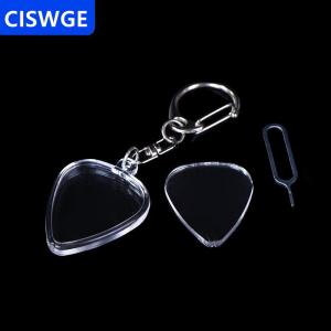 [COD] CISWGE AUTOPARTS Guitarist lưu trữ guitar chọn hộp bộ sưu tập rõ ràng chủ Keyring Túi hình trái tim chọn kích thước trường hợp phụ kiện âm nhạc
