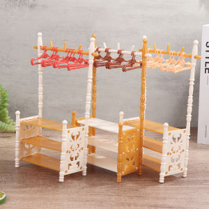YAFEN 1set 30cm Doll Clothes Rack Garment Organizer Hangers for Dolls Handbag Clothes