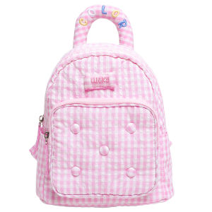 2026 Summer exquisite small backpack for women Korean-style plaidbackpack casual and cutedouble-shoulder bag Korean style ins