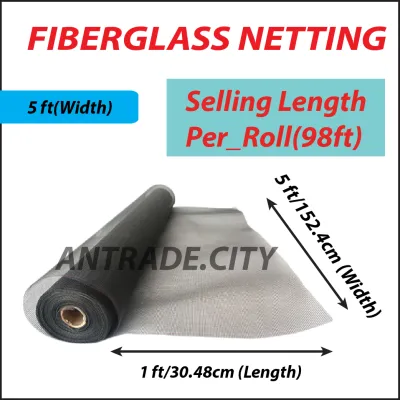 1 Roll Fiberglass Netting Insect Screen Mosquito Fiber Net Mosquito Mesh (Grey)