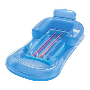 LZD  Transparent Water Floating Row Childrens Rainbow Inflatable Bed Single Water Recliner Floating Mattress Backrest Sofa