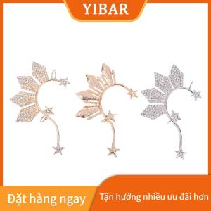 YIBAR 1PC Rhinestone sao tai Clip không xuyên Tai Cuff Clip trang sức catriona Xám Miss u Tai Cuff lấy cảm hứng từ ba ngôi sao và mặt trời