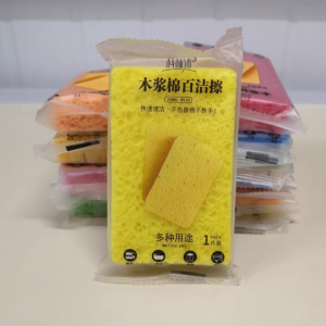 [ READY STOCK ] Kitchen Cleaning Cellulose Sponge Natural Wood Pulp Sponge For Dishes Multiuse Non Scratch Dish