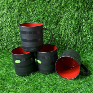 [1pcs] Series Cangkir Dua Warna Hitam Merah Ramen | Gelas Mug Teh Ramen Baso Seblak Mie Aestetik Kualitas Bagus Murah Bisa COD Twotone