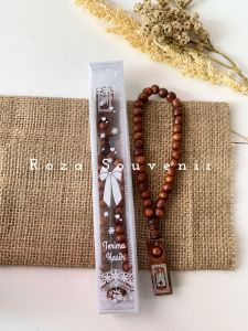 Souvenir Pernikahan Tasbih Kayu Kemas Mika Motif Isi 50 PCS