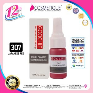 Goochie Japanese Red 307 Micro Pigment Cosmetic Color Permanent Makeup 15ML 0.5FL.OZ