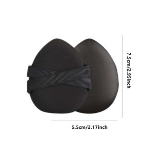 Black Leather Surface Powder Puff Not Eat Foundation Makeup Sponge Puff Dry Wet Dual-Use Soft Air Cushion Foundation Applicator Makeup Tool