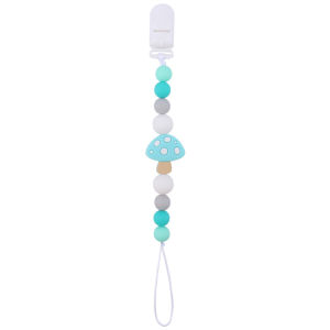 PC 33 | TALI EMPENG DAN TEETHER MOTIF JAMUR BISA CUSTOM NAMA BAHAN SILIKON BPA FREE | RUZAIN MALL