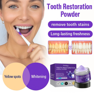 Purple Tooth Restoration Mineral Tooth Powder Teeth Whitening Powder Teeth Whitening Stain Removal Toothpaste Gum Recovery Purple Mineral Powder Natural Mineral Teeth Whitener