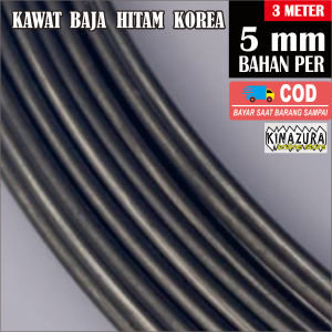 Kawat Baja Hitam Kaku 5 mm 3 meter Bahan Pegas Buatan Korea